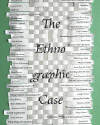 Book cover, white strips of paper braided horizontally and vertically with chapter titles and authors
